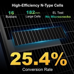 ACOPOWER 200W 24V Bifacial Solar Panel 16BB N-Type 25.4% High Efficiency