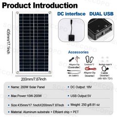7000W Solar Kit | 200W Panel + 100A Controller | 12V to 110V/220V AC Inverter