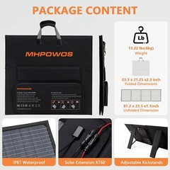 MHPOWOS 220 watt RV Solar Panel Battery Charger Portable Camping Power Station