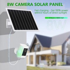 8W Solar Panel for Security Camera, 5V Charger, IP65 Waterproof – Compatible