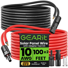 10 Gauge 200ft Solar Panel Extension Cable with MC4 Connectors for RV & Off-Grid