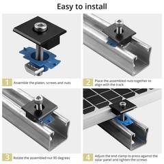 10Pcs Solar Panels Mid Clamps for Unistrut Aluminium Panel Brackets 30Mm/35Mm