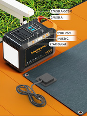 111Wh Solar Generator with Solar Panel Included Portable Power Station 120W with