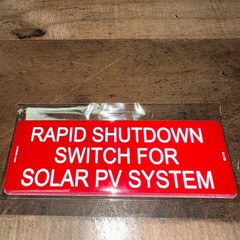 1.75″ x 5″ Rapid Shutdown Switch for Solar PV System Label 02-316 Pack of 10