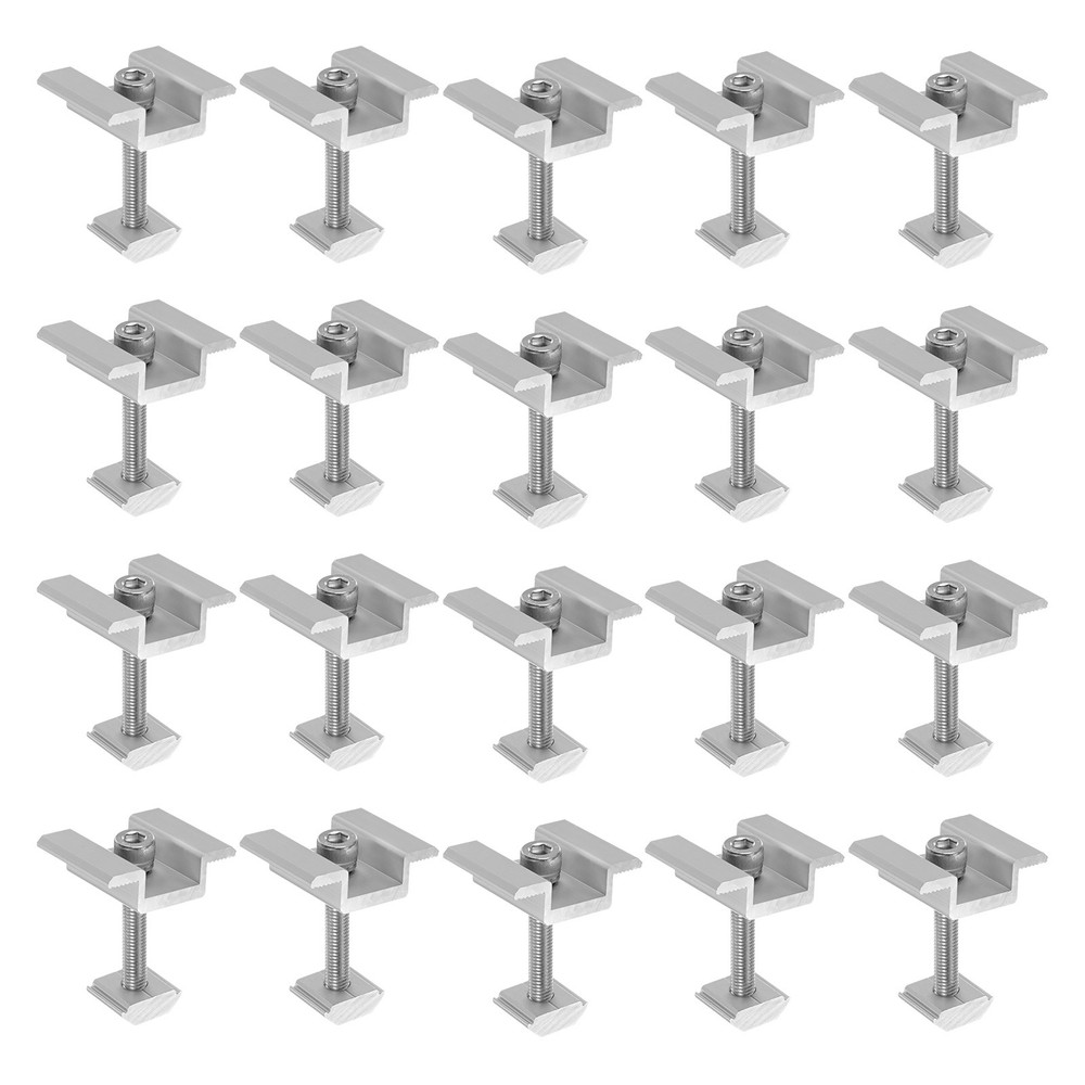 20pcs Solar Panel Mount Mid Clamps 45mm Aluminum for RVs White