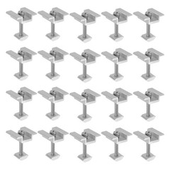 20pcs Solar Panel Mount Mid Clamps 45mm Aluminum for RVs White