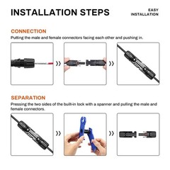 100 Pairs Solar Waterproof IP67 Solar Panel Connector Male/Female NEW 1000 Volts