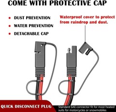 Easy-Install SAE Extension Cable 12AWG – Reliable Power for Cars & Solar Devices