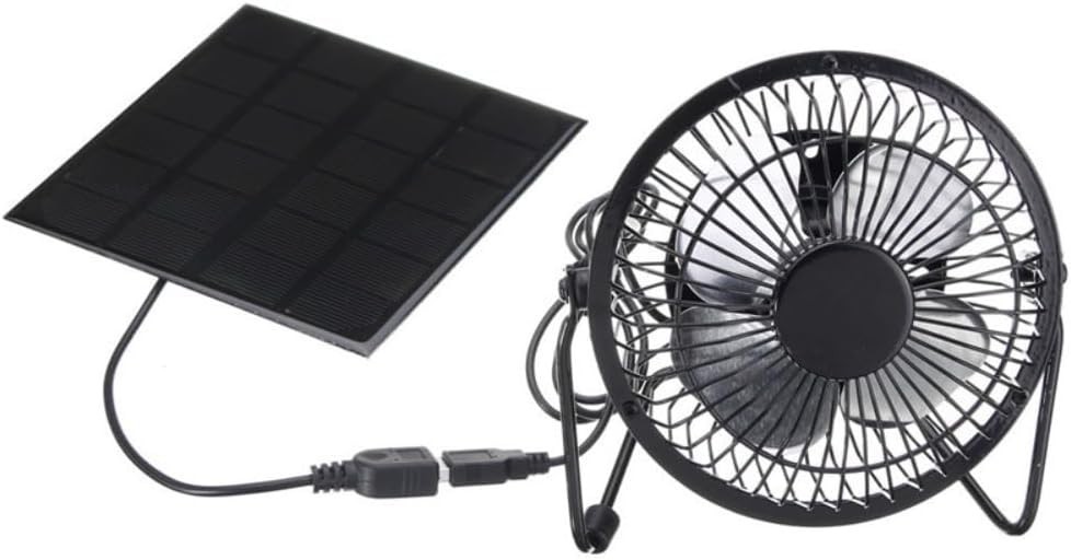 Solar Panel Fan 5W USB Ventilation System for Greenhouses Sheds Pet Houses