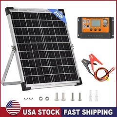 20W Solar Panel 18V Trickle Charger Battery Charger Kit Maintainer Boat Car RV