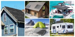 100 Watt Bifacial Solar Panel 12V Home PV Power Off-Grid RV Camper System Carava