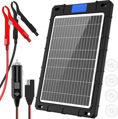 12V Solar Car Battery Charger 12W Waterproof Portable Solar Trickle Charger