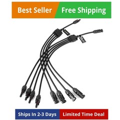 Solar Y Branch Connectors Extra Long Solar Panel Parallel Connectors 1 to 4 S…