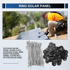 100 Packs Solar Panel Guard Clips, Stainless Steel Wire Fence Fasteners6622