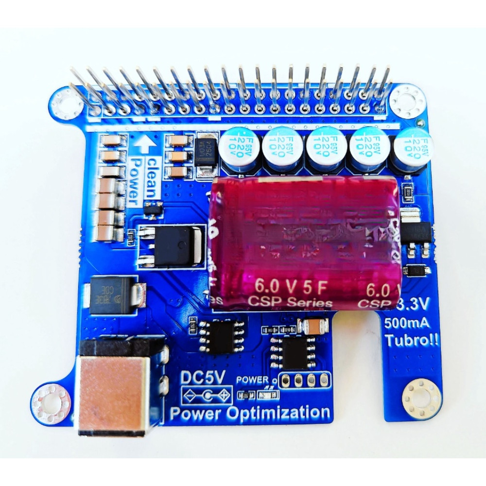 DC5V Input Power Purification Expansion Board With Capacitor Power Stabilizing