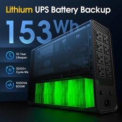 Goldenmate 1000VA 600W LiFePO4 UPS Pure Sine Wave Battery Backup （Communication）