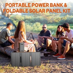 65W Portable Power Station Bank Solar Generator 30W Solar Panel Camping Charger