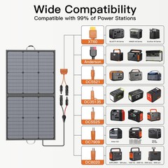 Solar Panel Portable 110W with / no Extension Cable For Ecoflow Power Station