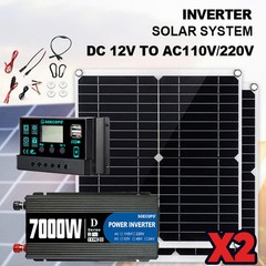 Complete 7000W Off-Grid Solar Kit 7000W Inverter 2pcs 300W Solar Panels 110V