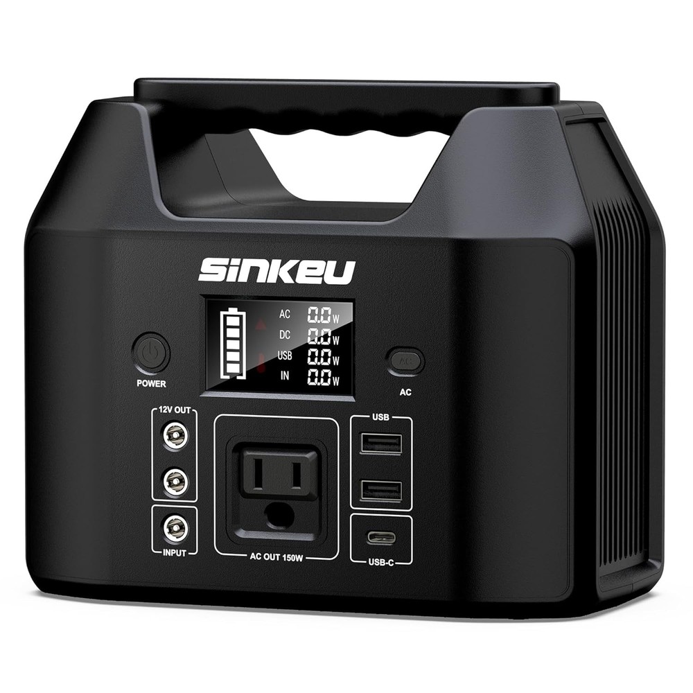 Portable LiFePO4 Battery Solar Generator Home Backup Power 122.8Wh Portable