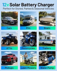 40W 12V Solar Trickle Charger, 2PCS 20W 12V Solar Battery Charger for Car Bat…