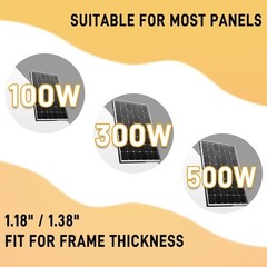 Solar Panel Roof Mounting Kit 4 Rails with Clamps for Tin Flat Sheet Metal