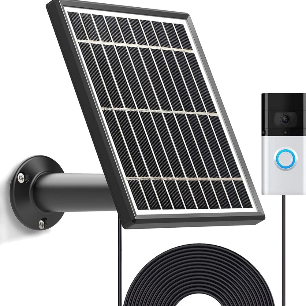 Solar Panel Compatible with Video Doorbell 3/3 Plus/4, Waterproof Charge Cont…