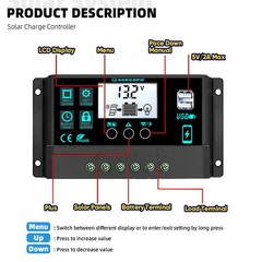20000W Solar System with Panel | 100A Controller + 12V/24V to 110V/220V Inverter