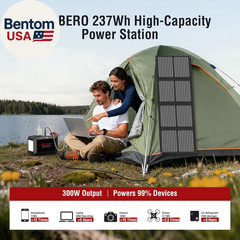 237Wh Solar Generator with Solar Panel Included Portable Power Station 300W Pure