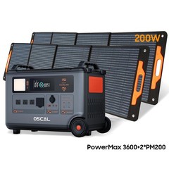 Blackview OSCAL PowerMax 3600W Portable Power Station with 2x 200W Solar Panel