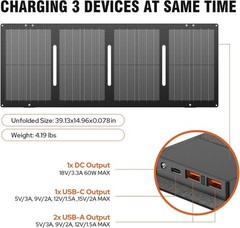Versatile 300W Solar Powered Generator with Multiple Outputs for Adventurers