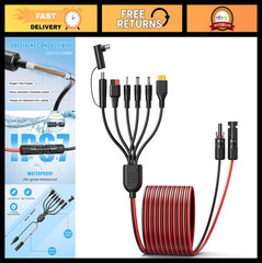 7-in-1 Solar Panel Adapter Kit, 3.6ft 12AWG MC4 to DC 8mm XT60 Anderson Cables