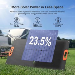Solarapex 100W Portable Solar Panel Foldable IP67 23.5%