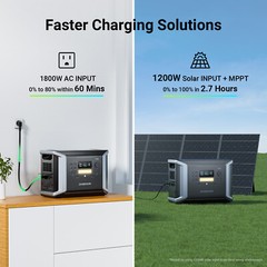 4600W 4300Wh Power Station w/ Parallel Connector LFP Battery for Home Camping