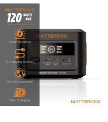Wattbricks 100Watt Portable Power Station & 30Watt Portable Solar Panel Included