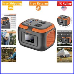 120W Portable Power Station 97.6Wh Battery, AC/USB/C Charge, Grey/Orange