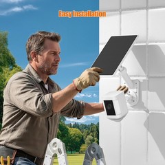 Solar Panel and 2-in-1 Wall Mount for Ring Camera,6W Solar Charger and 360° O…