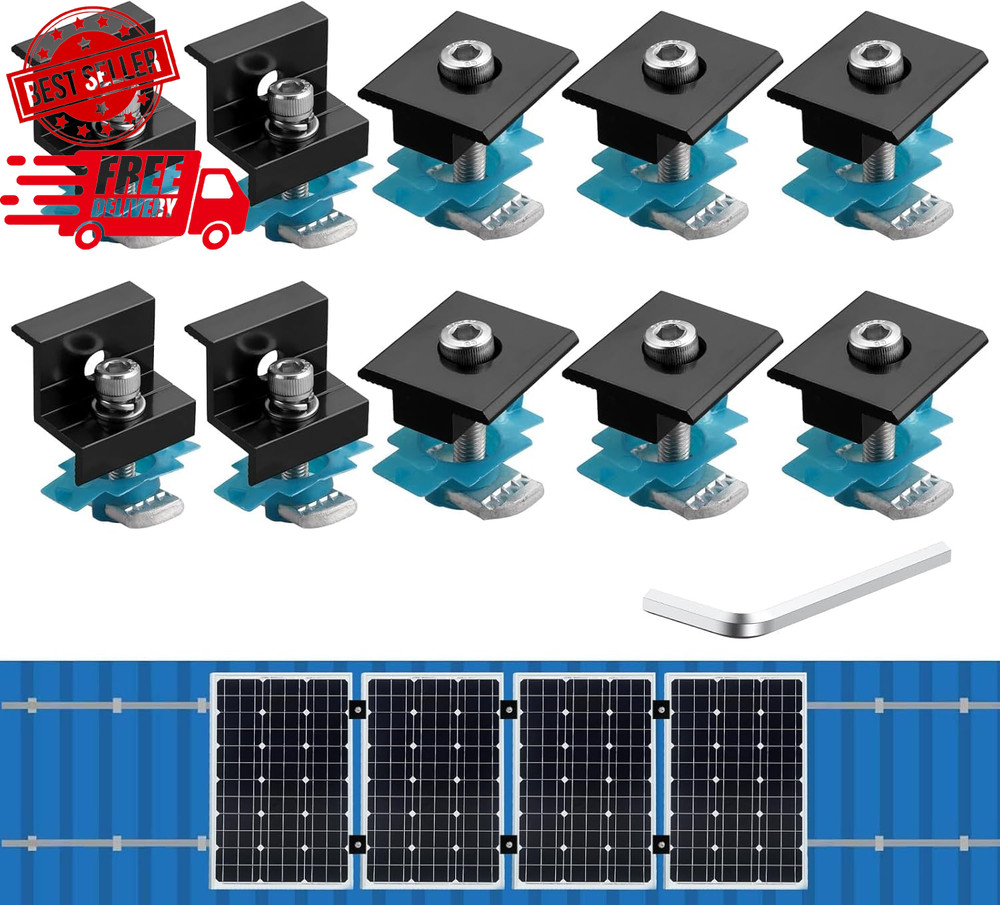 10 PCS Solar Panel Mounting Brackets for Unistrut, Aluminium 30mm/35mm 6 x T-…