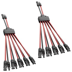 2 Pack Tool-Free Solar Cable Connectors – Waterproof Y-Branch Adapter for 5 Pane
