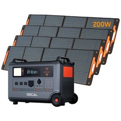 Blackview OSCAL PowerMax 3600 3000W Power Station 3600Wh + 4x 200W Solar Panel