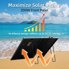 Heavy Duty 200W Portable Solar Panel Foldable Mono Cells MC4 to XT60 DC Adapter