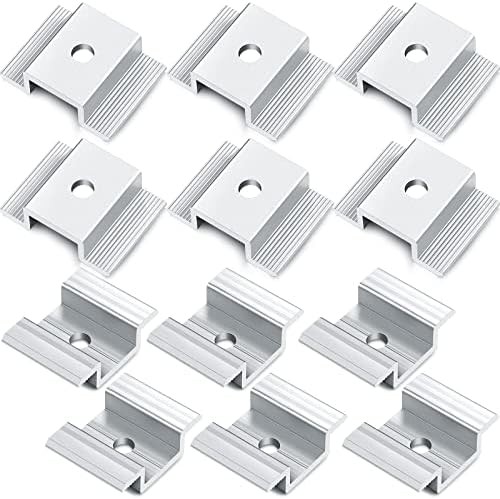 12 Pack Solar Panel Mid Clamps Aluminum Mounting Bracket