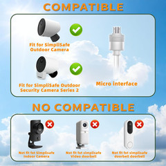 Solar Panel Compatible Simplisafe Outdoor Camera IP65 Waterproof 360 Adjustable
