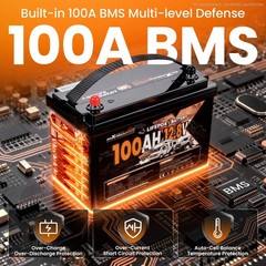 12V 100Ah LiFePO4 Deep Cycle Battery for Overland Off Grid RV Boat