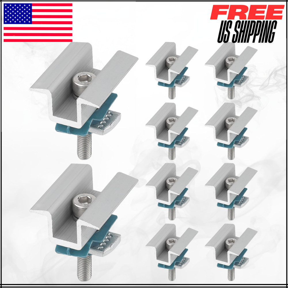 Adjustable Solar Panel Mid Clamps For Unistrut System Mounting Bracket 10 Pcs