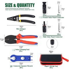 Keadic Solar Crimping Tools Includes Solar Panel Connectors, Solar Cable Conn…