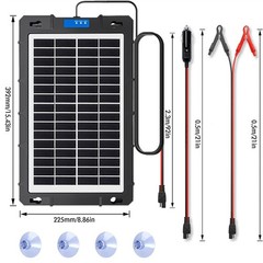 15W Solar Panel Battery Trickle 12V Charger Maintainer Kit For RV Hiking Outdoor
