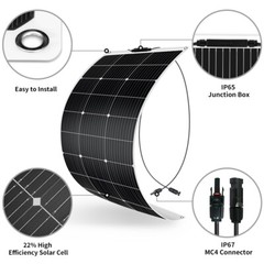 DOKIO 4x100w(400w) 18V Mono Flexible Solar Panel waterproof for Boat Cabin Van