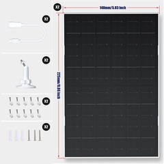 7W Solar Panel for Eufycam 2C/2C Pro/2/2 Pro/E20/E40/E, 2 Pack