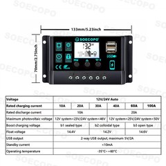 8000W Solar Inverter Kit (12V24V DC to 110V/220V AC) + 2pcs Solar Panels + 100A